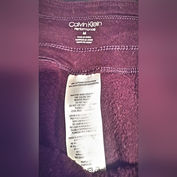 Calvin Klein Purple joggers sweatpants ladies women's size medium pockets - Picture 2 of 4